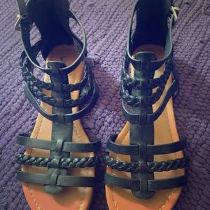 Strappy black sandals